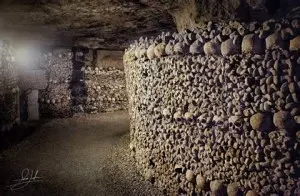 Crypt in the quarries below Paris. 