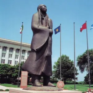 while the water flows Hauser sculpture, OK state capitol.